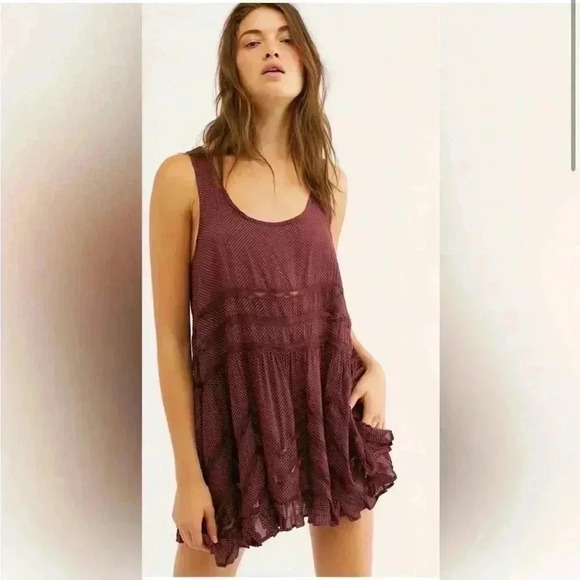 🆕Free People Voile and Lace Trapeze Slip Dress Tank NWT 88$ Size XS - Picture 3 of 7